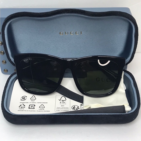 💯 - New Authentic Gucci GG0057SK 002 56 GG0057SK Unisex Sunglasses - Picture 15 of 15